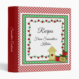 Libro de cocina de la receta de Gingham en blanco 