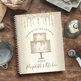 Libro de cocina de receta Purpurina de Oro de Oro 