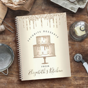 Libro de cocina de receta Purpurina de Oro de Oro