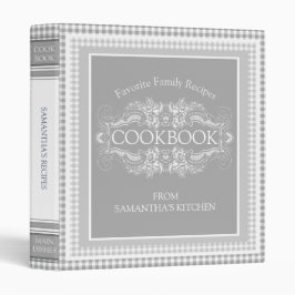 Libro de cocina del país Gingham Gray White Recipe