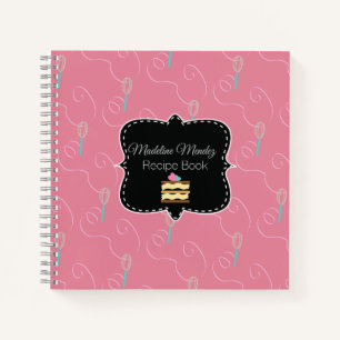 Libro de cocina minimalista de panadería Swirly Wh