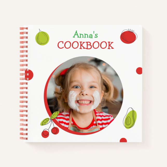 Libro de cocina personalizado para niños (tu foto) (Anverso)