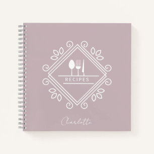Libro de cocina   Portátil de receta   Malva marró