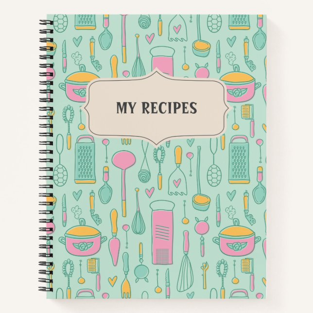 Libro De Cocina Vintage Blank Para Escribir (Anverso)