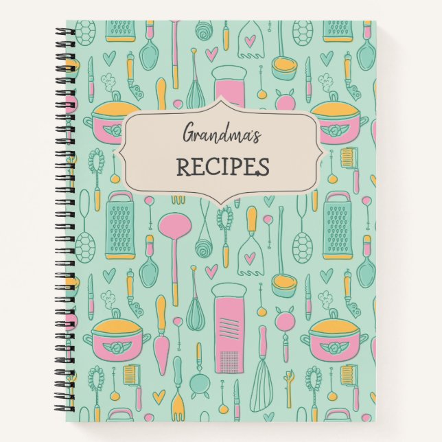 Libro De Cocina Vintage Blank Para Escribir (Anverso)