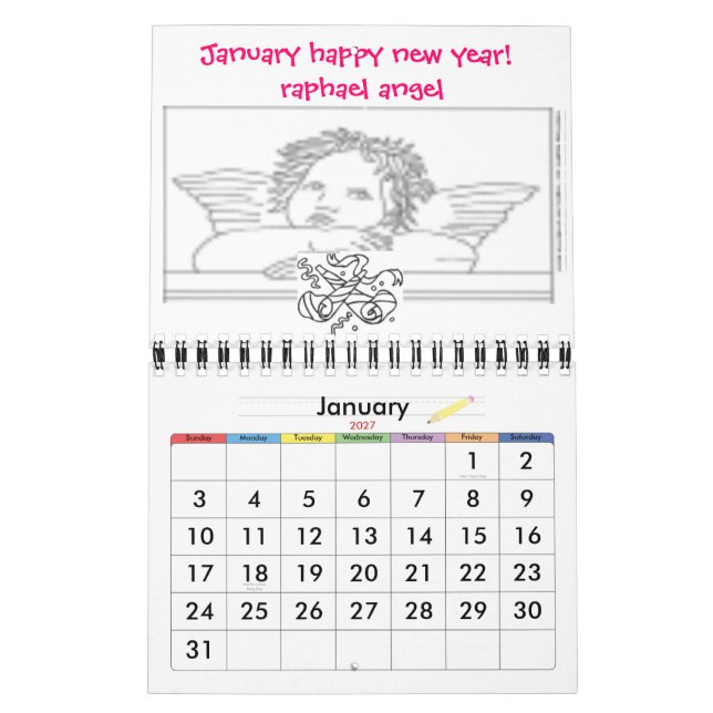 Libro de coloración del calendario Angel Yourself™ (Jan 2027)