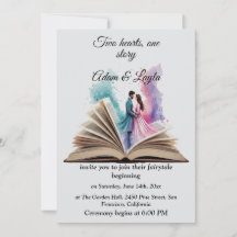 Libro de Cuento de Hadas Uno Historia Invitación d
