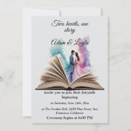 Libro de Cuento de Hadas Uno Historia Invitación d