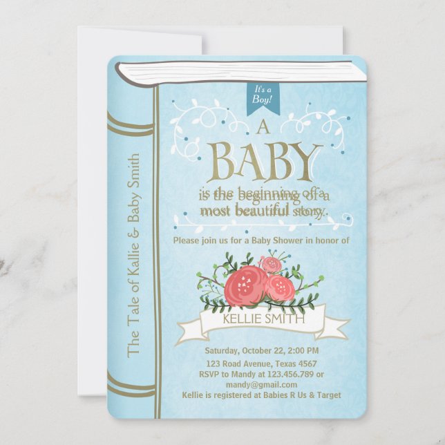 Libro de cuentos de cosecha Invitación a la ducha  (Anverso)