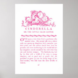 Libro de cuentos de hadas Cenicienta Póster Rosa