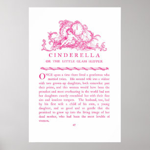 Libro de cuentos de hadas Cenicienta Póster Rosa