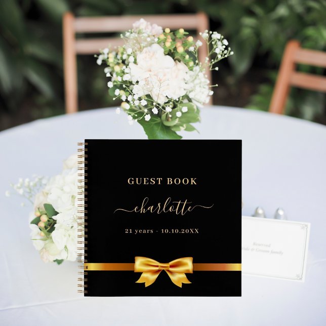Libro de cumpleaños dorado negro elegante (Subido por el creador)