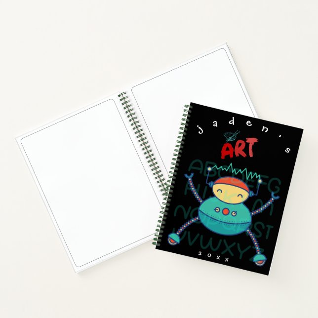 Libro de dibujo y actividad de robot personalizado (Interior)