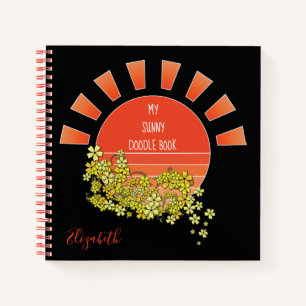 Libro de dibujos personalizado Retro Sun Doodle Bl