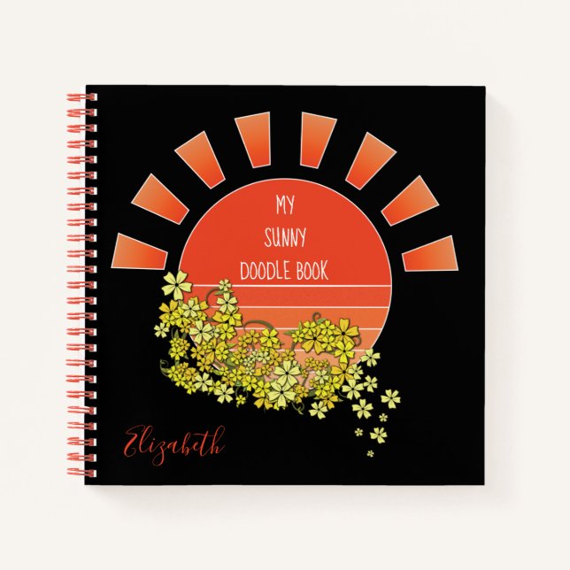 Libro de dibujos personalizado Retro Sun Doodle Bl (Anverso)