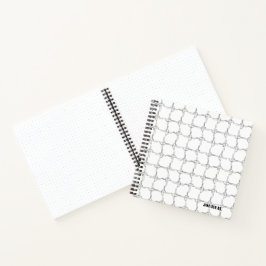 Libro de esbozo de Black White Geometric Bullet Jo