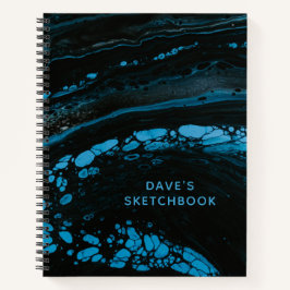 Libro de esbozo de mármol negro personalizado