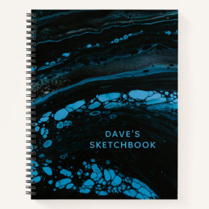 Libro de esbozo de mármol negro personalizado