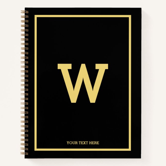 Libro de esbozo inicial simple de oro negro (Anverso)