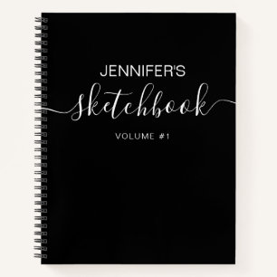 Libro de esbozo personalizado de blanco negro tu n