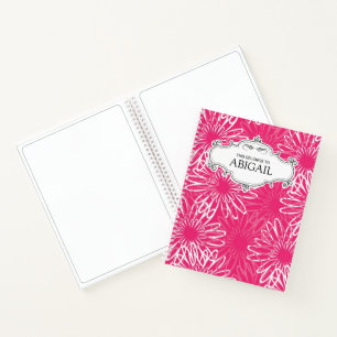 Libro de esbozo rosado personalizado