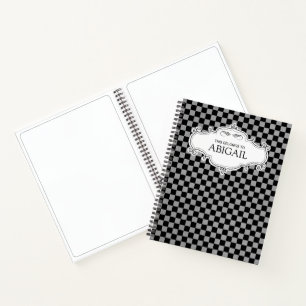 Libro de esbozos personalizados en negro y gris