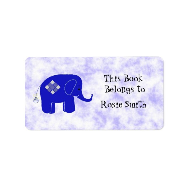 Libro de etiqueta de elefante lindo (Frente)