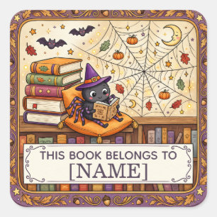 Libro de etiqueta personalizado de araña de Hallow
