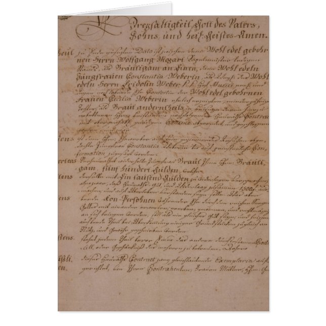 Libro de familia de Wolfgang, de Mozart y de Weber (Frente)