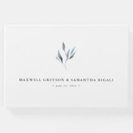 Libro de Firmas de Boda Botánicos Azul Polvo