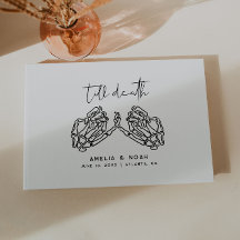 Libro de firmas de boda de manos de esqueleto de h