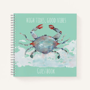 Libro de firmas de cangrejo acuarela de mareas alt