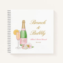 Libro de firmas de desayuno de boda con champán bu