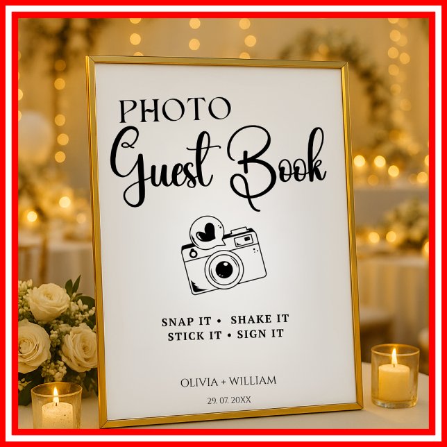 Libro de Firmas de Fotos Elegante Señal de Boda (Subido por el creador)