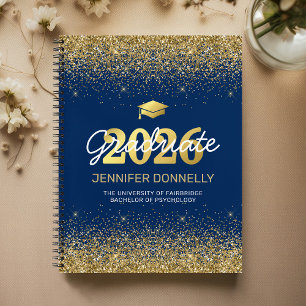 Libro de firmas de graduación de fotos en azul y d