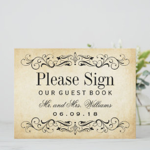 Libro de firmas de invitados con trabajo de pergam