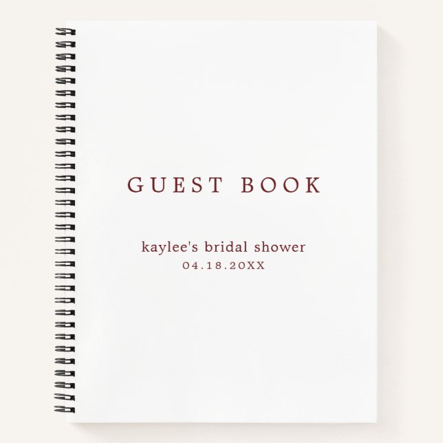 Libro de firmas de invitados para ducha de novia b (Anverso)
