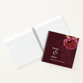 Libro de firmas de otoño boho rosa borgoña tracerí