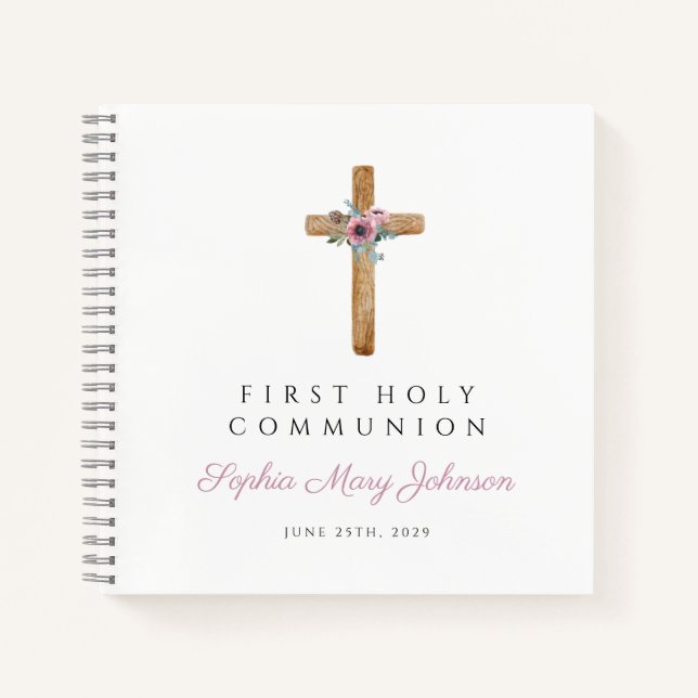 Libro de firmas de Primera Comunión para niña con  (Anverso)