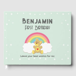 Libro de firmas osito arco iris.