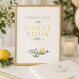 Libro de firmas para baby shower Little Lemon Sage