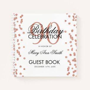 Libro de firmas para cumpleaños 90 de Rose Gold Co