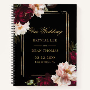 Libro de firmas para invitados de boda floral con