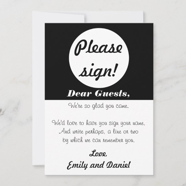 Libro de firmas para invitados de boda negro con l (Anverso)