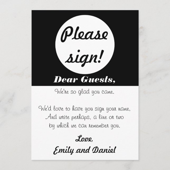 Libro de firmas para invitados de boda negro con l (Anverso)
