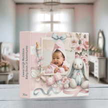 Libro de Fotos de Bebé Floral Conejito Campestre A