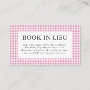 libro de gingham rosa en tarjetas lieu