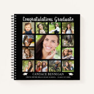 Libro de graduación 13 Collage de fotos negro