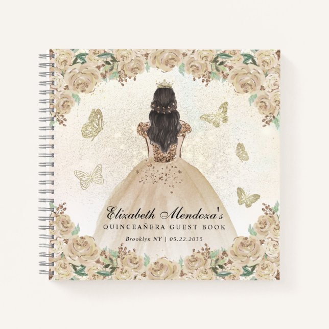 Libro de Guestbook de la Princesa Quinceañera (Anverso)