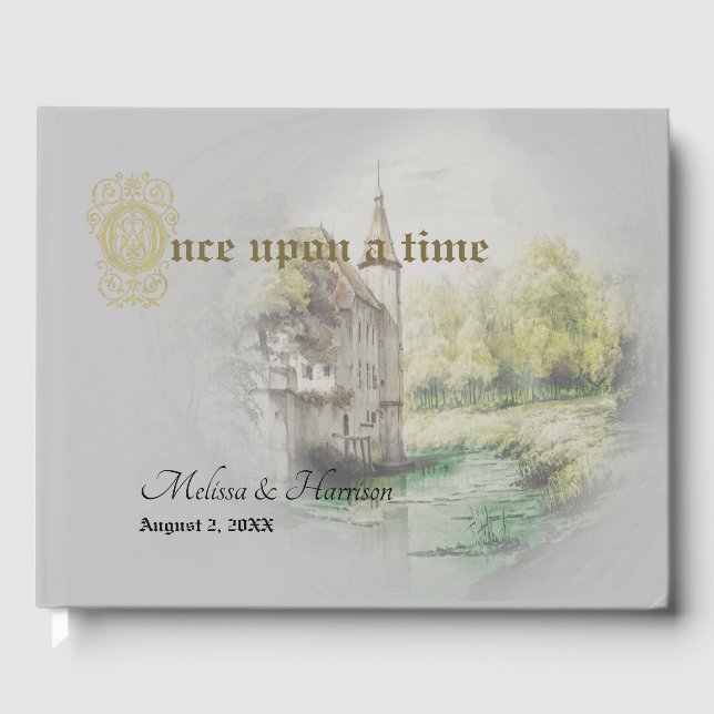 Libro de Guestbook de pintura de castillo clásico  (Anverso)